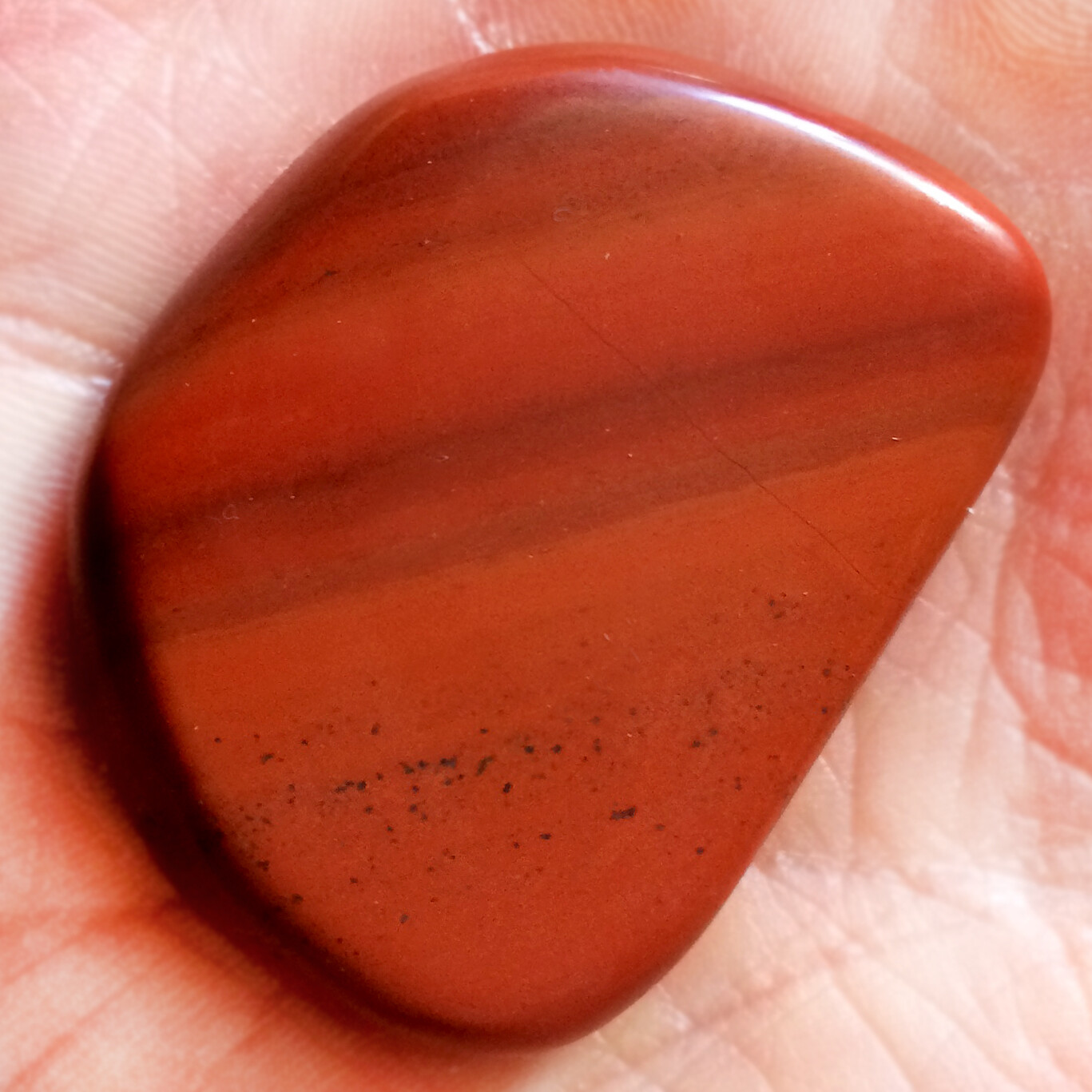 Natural Red Jasper Palm Stone Polished Worry Stone Rock Healing Crystal Reiki