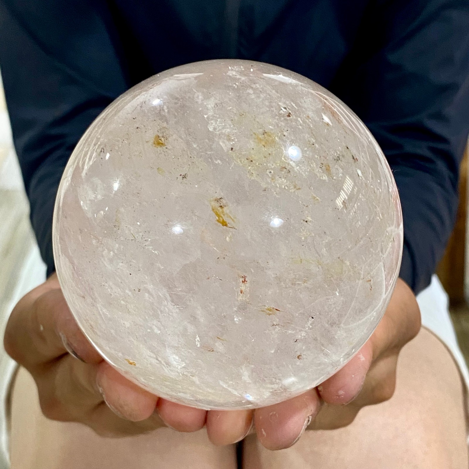 2.42LB Natural clear quartz sphere quartz crystal ball reiki Energy healing