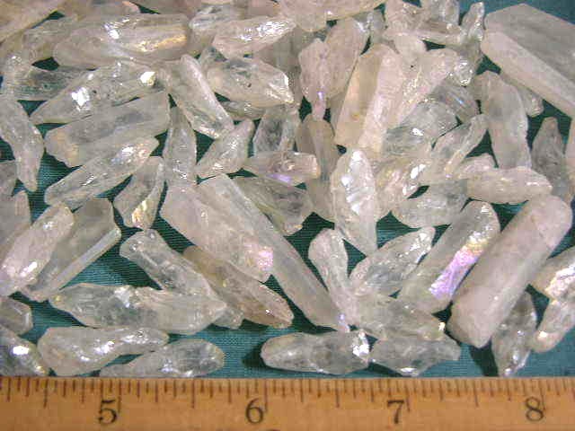 Angel Aura quartz crystal drilled for necklace/pendant 1/2-1.25 inch 25 piece