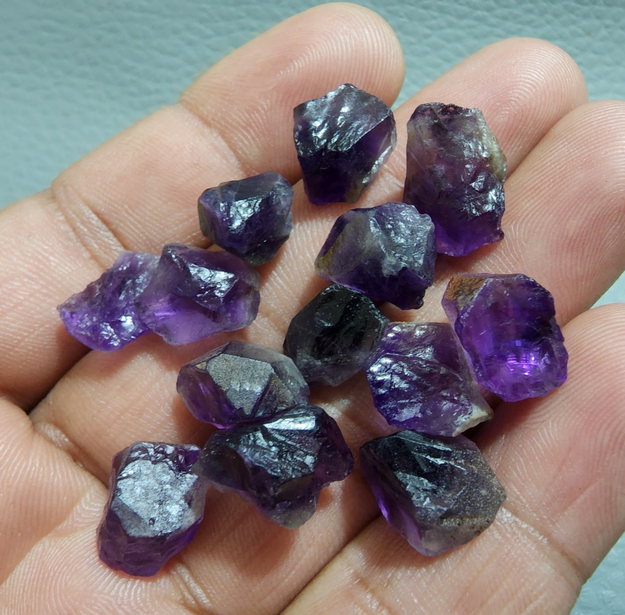 Raw Size 12-14 MM Purple Amethyst Rough Gemstone 13 Pcs Amethyst Crystal Rough