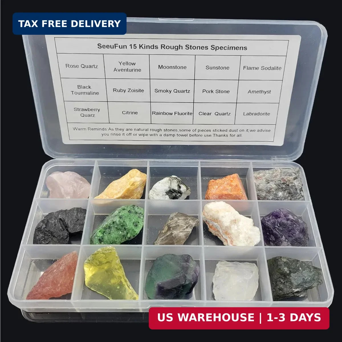 Rock & Mineral Collection Kit for Adults and Kids Natural Rocks Tumbling…