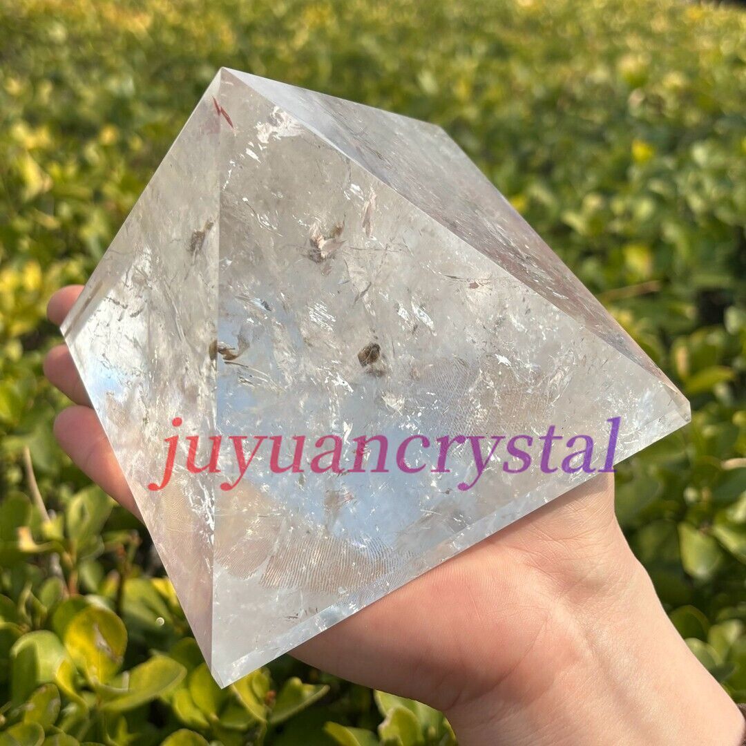 3.3LB+ Natural Clear Quartz Pyramid Crystals Tower Point Wand Healing 1pc AAAA+