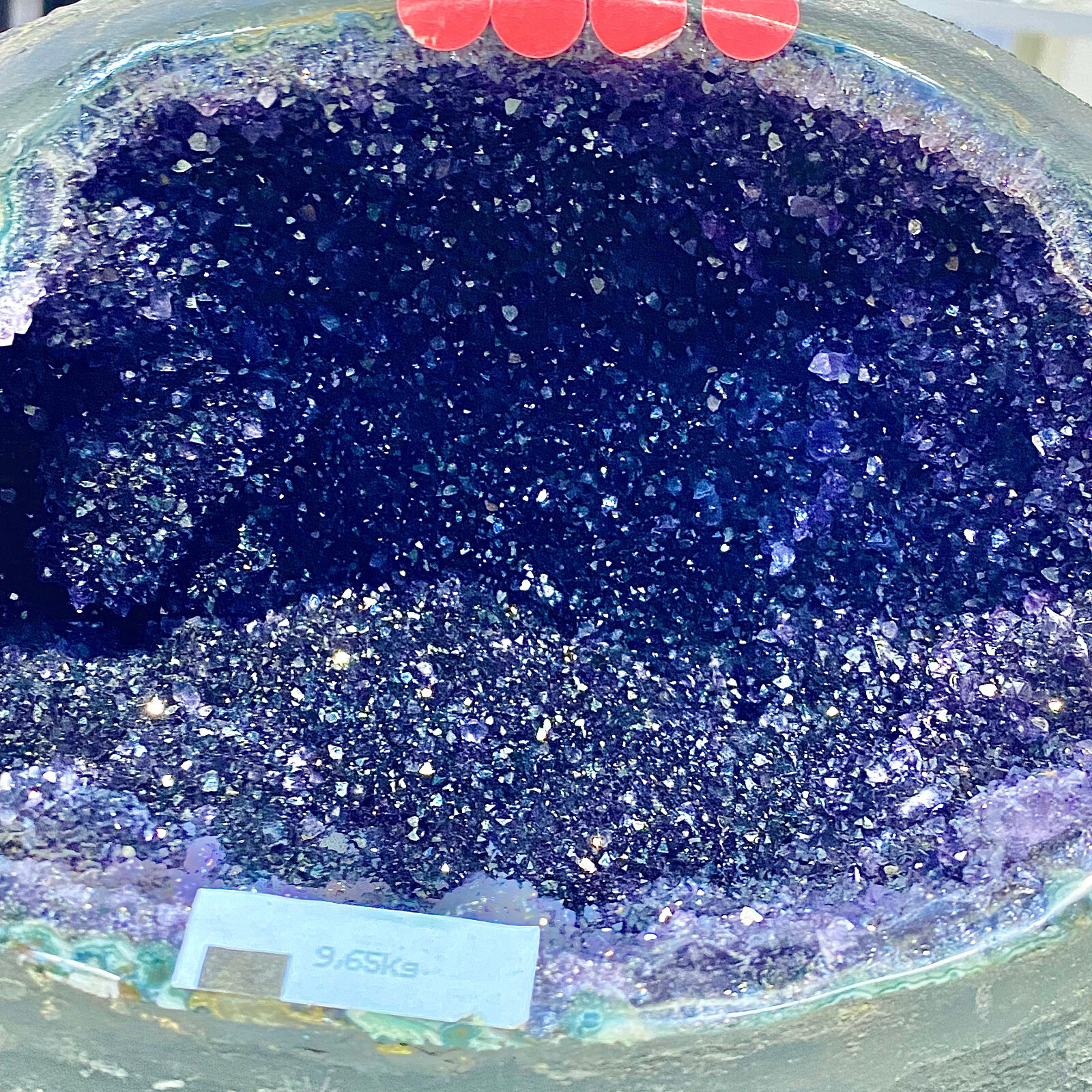 21.03LB Uruguay Natural Amethyst Money Bag Cave Decoration+Bracket