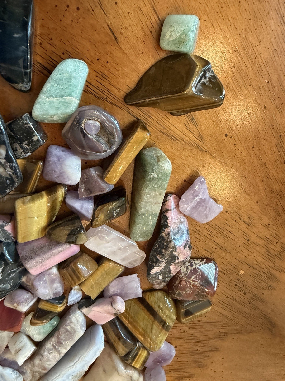 Mixed Tumbled Stones Pendant Size Assorted Gemstones Bulk -Over 2 Pounds