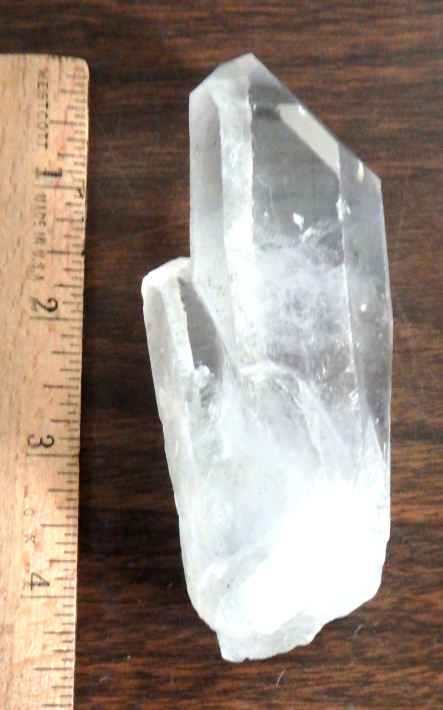 Crystal Twin Quartz Point $43 All Natural with Key Etchings 204.8 grams Rocket