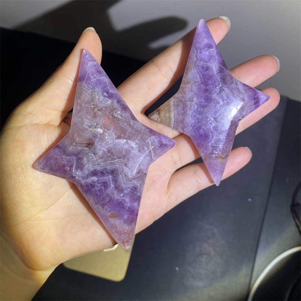 0.6LB 9.3″Natural Amethyst Agate Meteor Diamond Crystal Reiki Heal Carving Decor