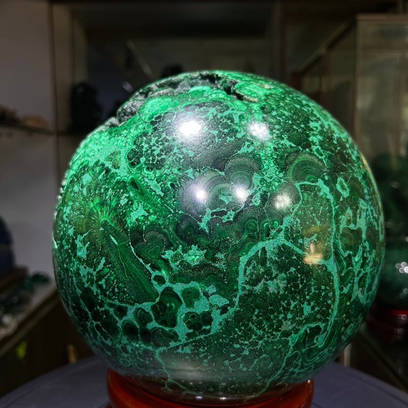 26LB Natural malachite ball quartz crystal energy ball reiki healing
