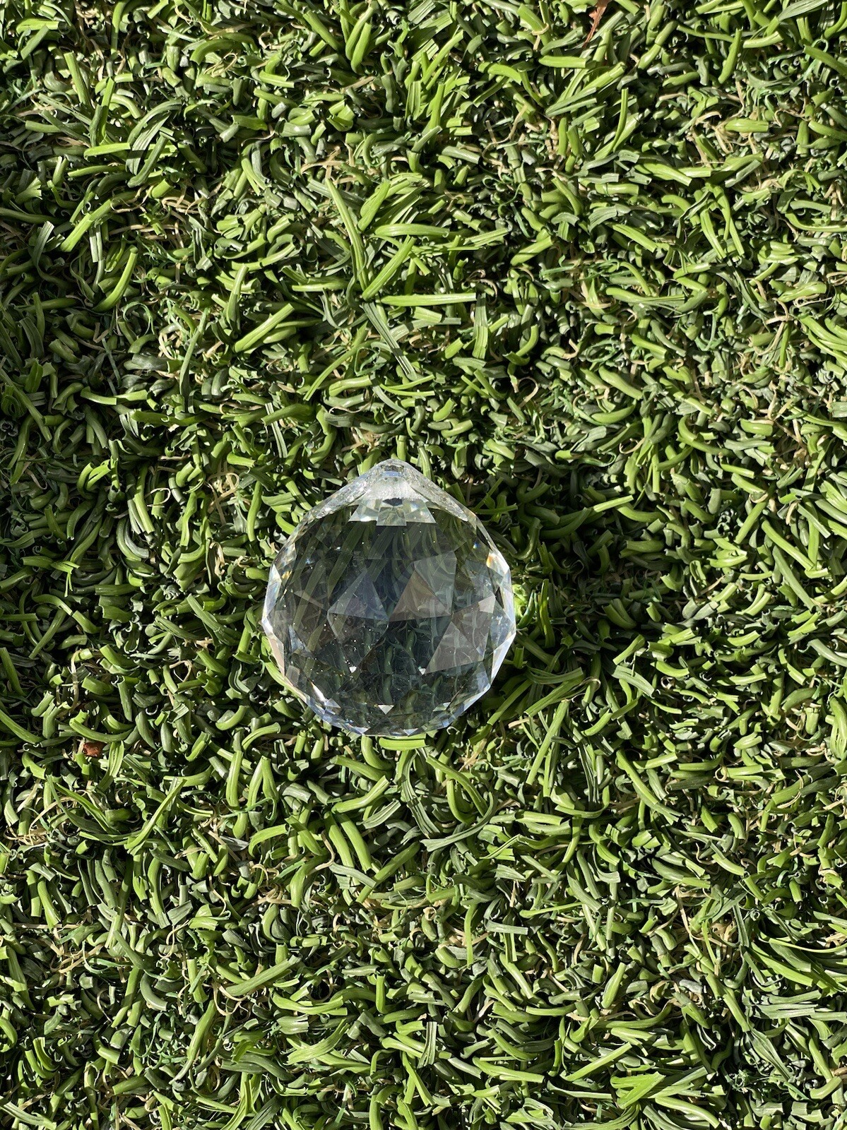 CRYSTAL BALL Clear Faceted Sphere Sun Catcher Rainbow Prism 40mm / 1.5 In