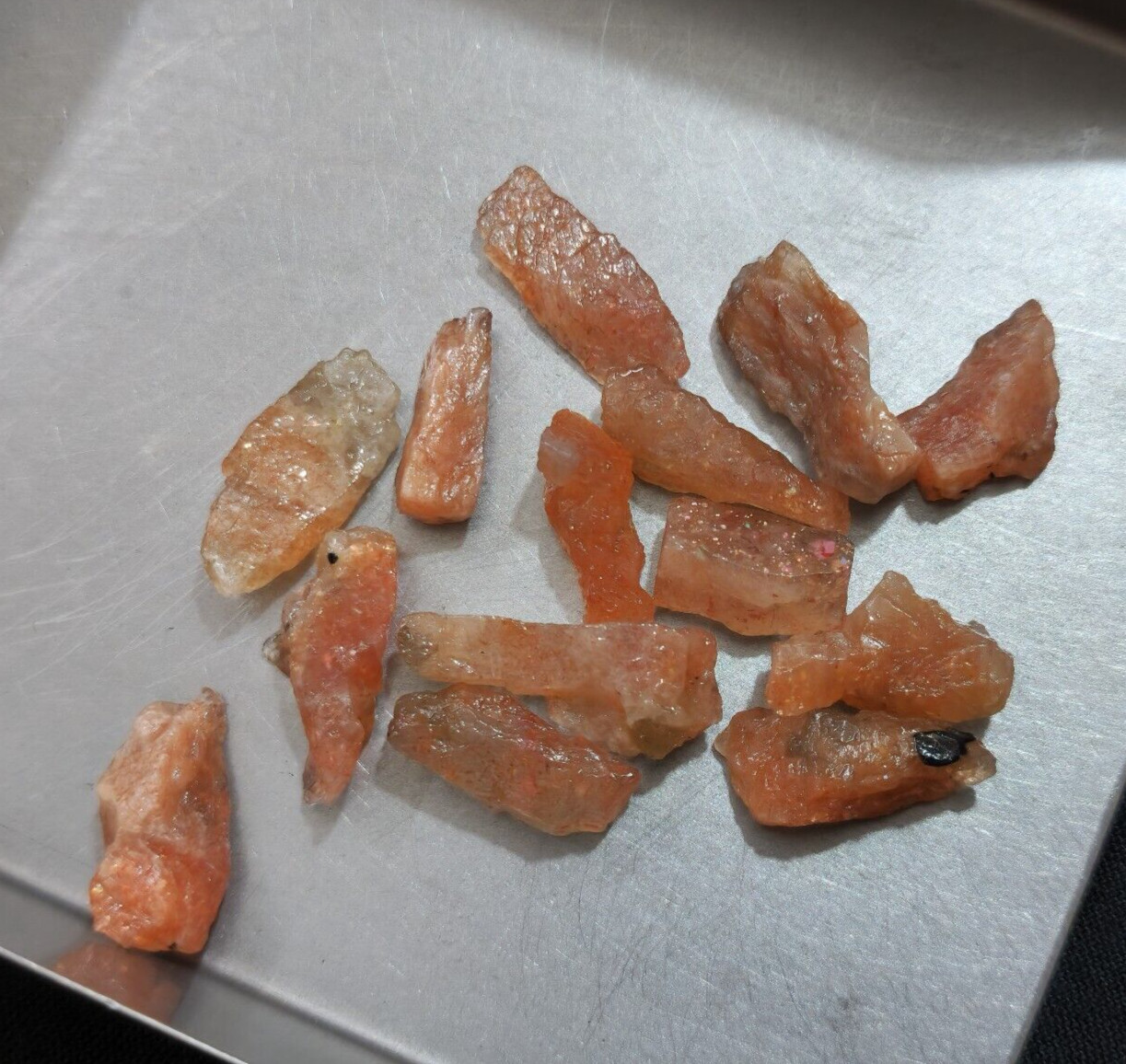 Glowing Huge Sunstone Raw 14 Pcs Lot Size 16-20 MM Sunstone Rough Loose Gemstone