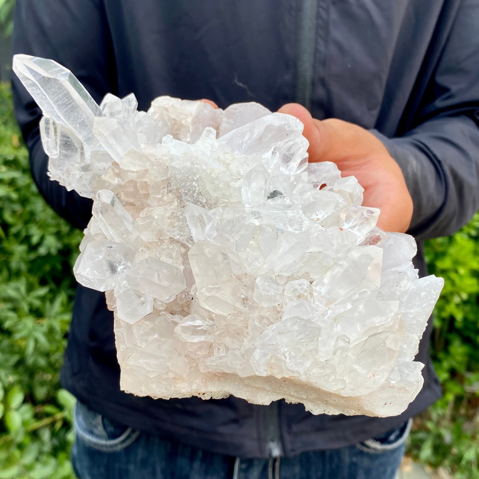 1.36LB A+++ Natural white Crystal Himalayan quartz cluster /mineralsls