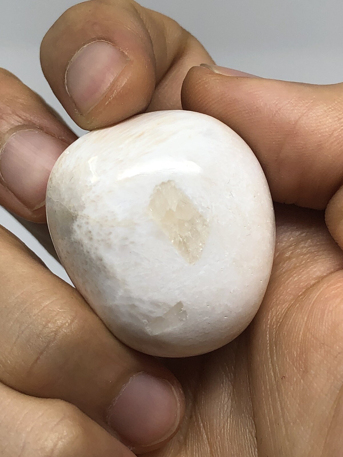 Scolecite Palm Stone 1.2oz! Beautiful Polish Synergy12 High Vibrations. Healing