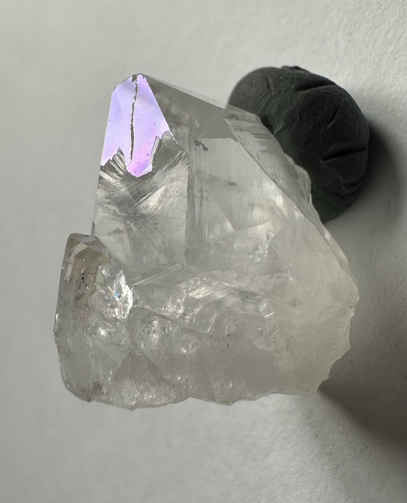Anandalite Natural Crystal India Mineral Specimen Purple Blue Clear Iridescent