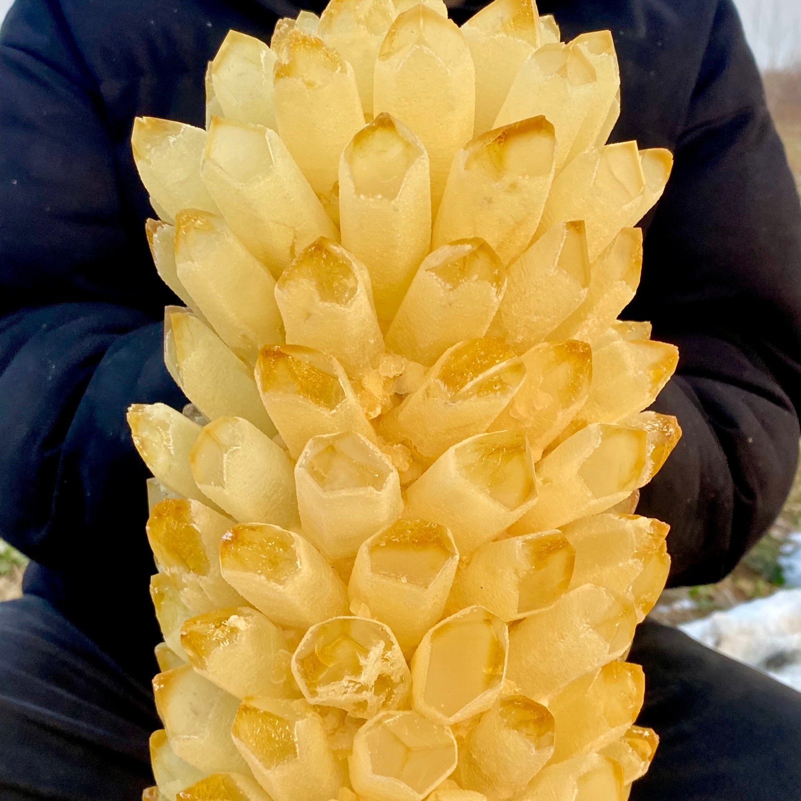 30.07LB New Find yellow Phantom Quartz Crystal Cluster Mineral Specimen Healing