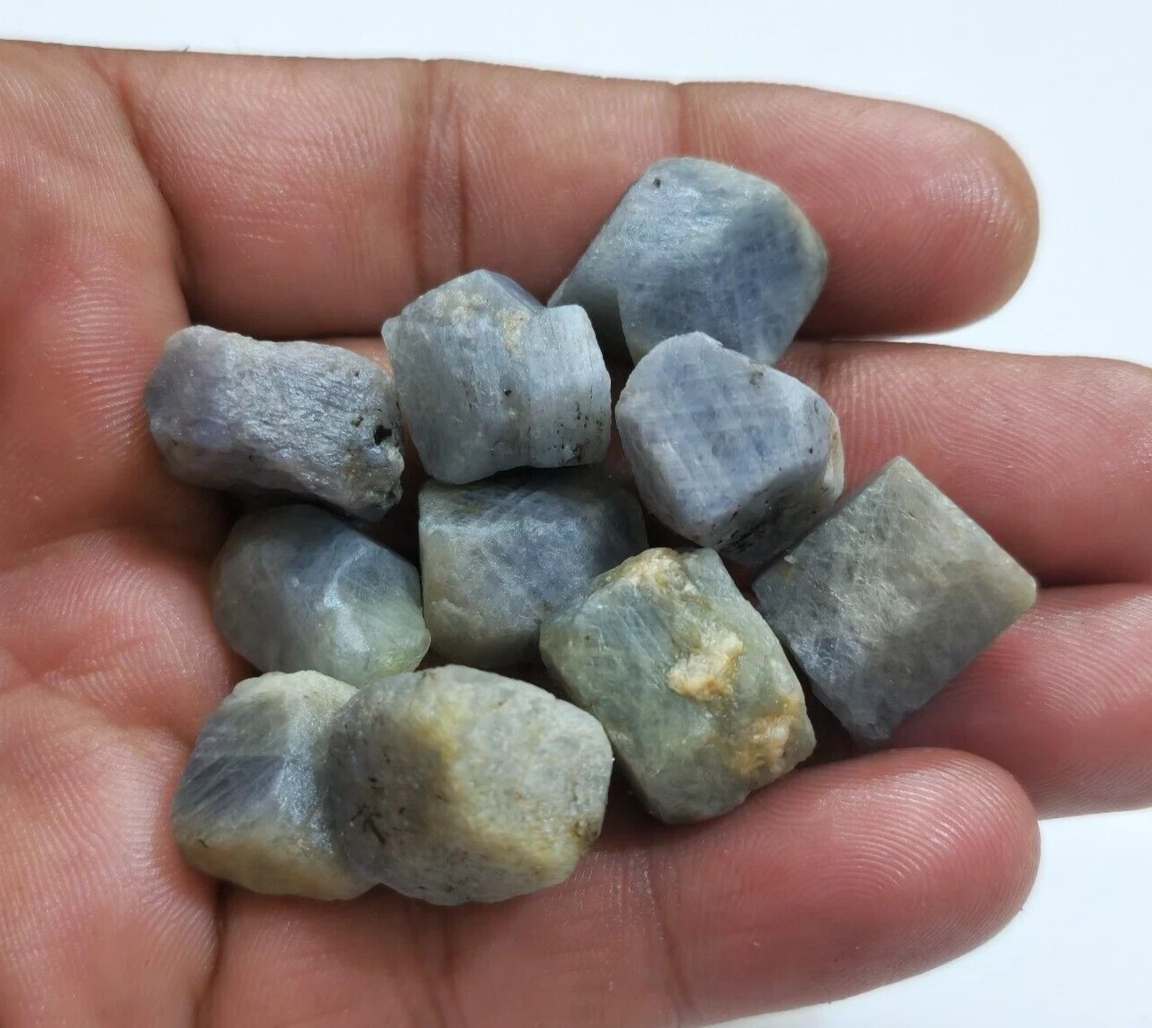 A+ Excellent African Blue Sapphire Rough 10 Pcs Lot Size 15-18 MM Loose Gemstone