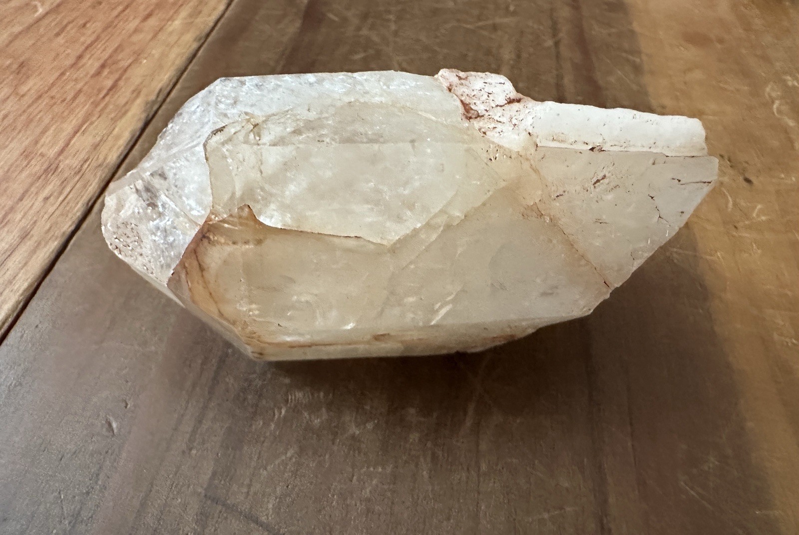 Raw Quartz Crystal Point 3″ Natural Uncleaned Rough Mineral Specimen Stained