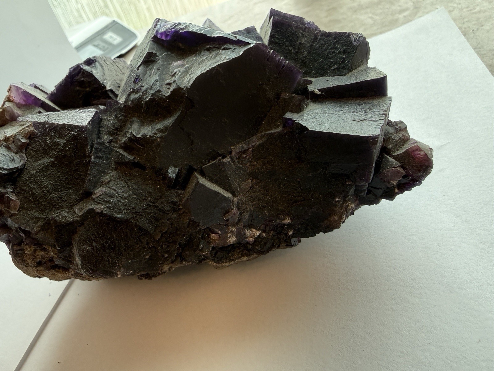 Large Purple Fluorite Crystal Cluster Natural Cubic Mineral Specimen 1.8 kg