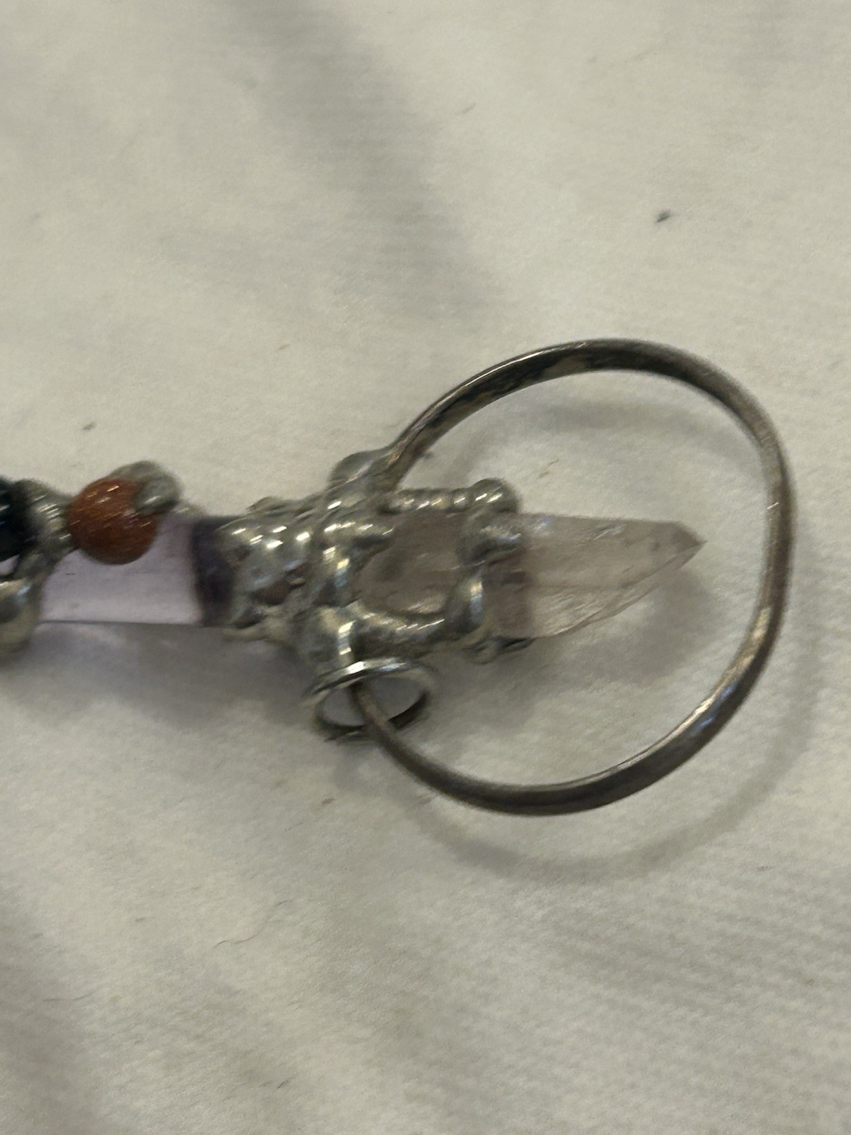 Amethyst Scepter Pendant Metalwork Spiritual Meditation Necklace Energy Cleanse