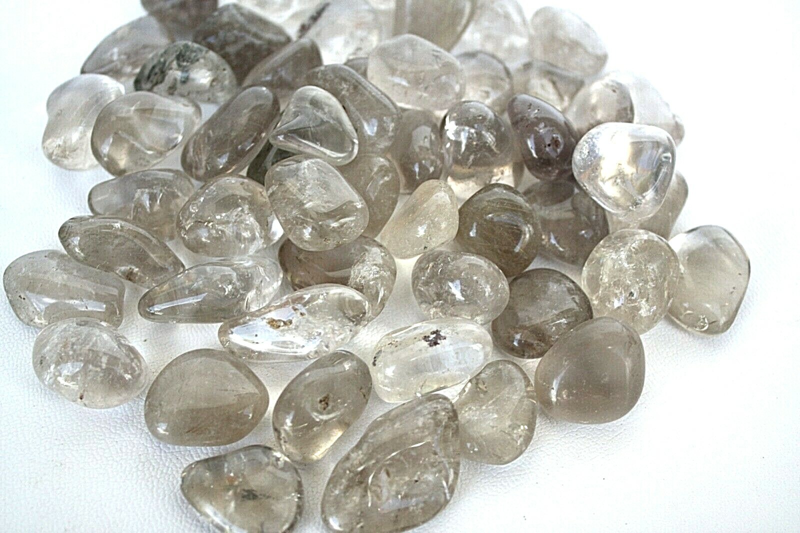 Six Light Smoky Quartz Tumbled Stones 20mm Reiki Healing Crystals Protection
