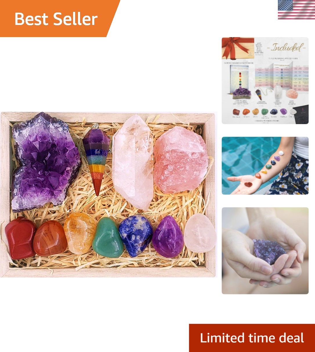 Complete Chakra Stones Set with Free E-Book & Guide – Excellent Gift Idea