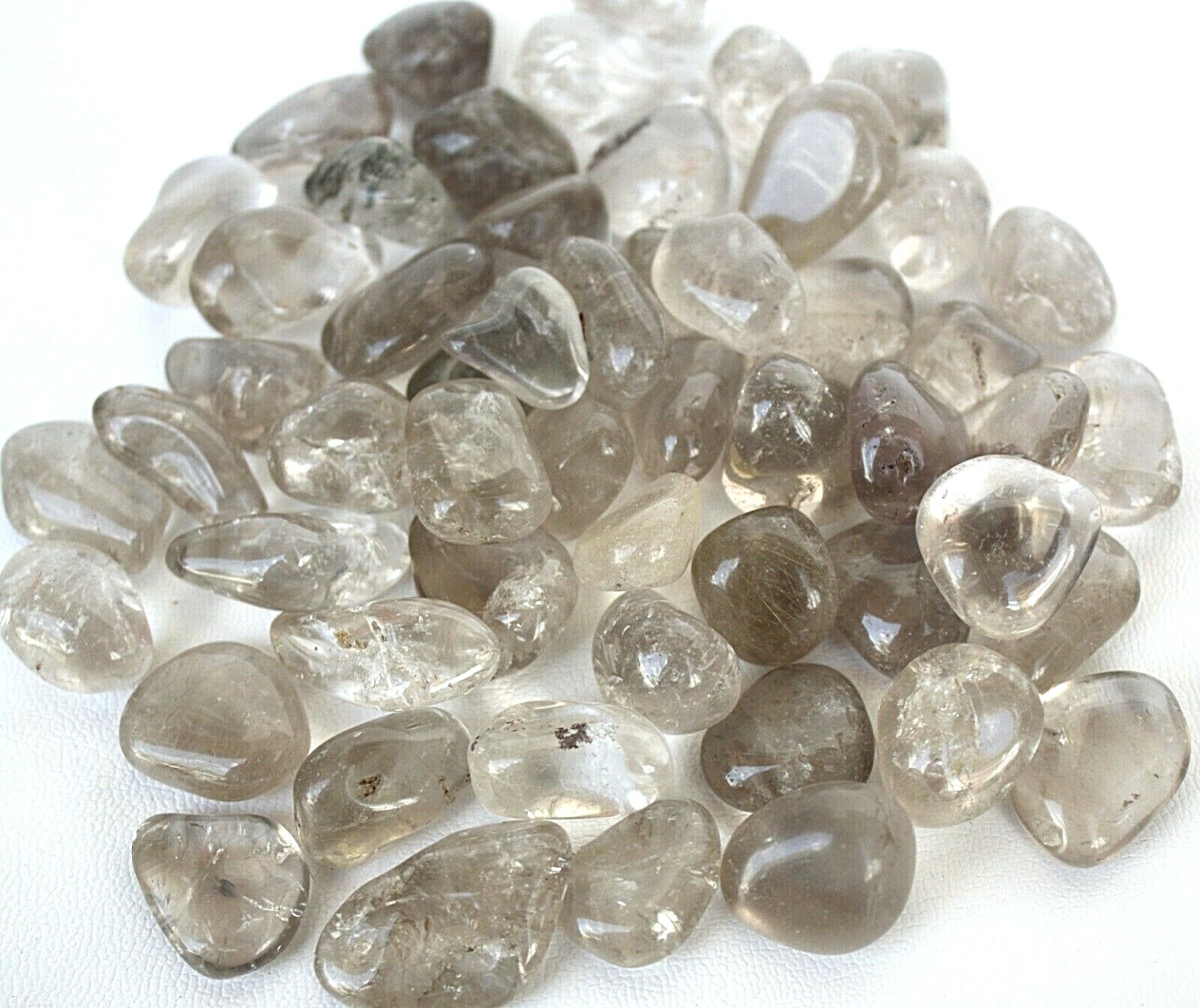 Six Light Smoky Quartz Tumbled Stones 20mm Reiki Healing Crystals Protection