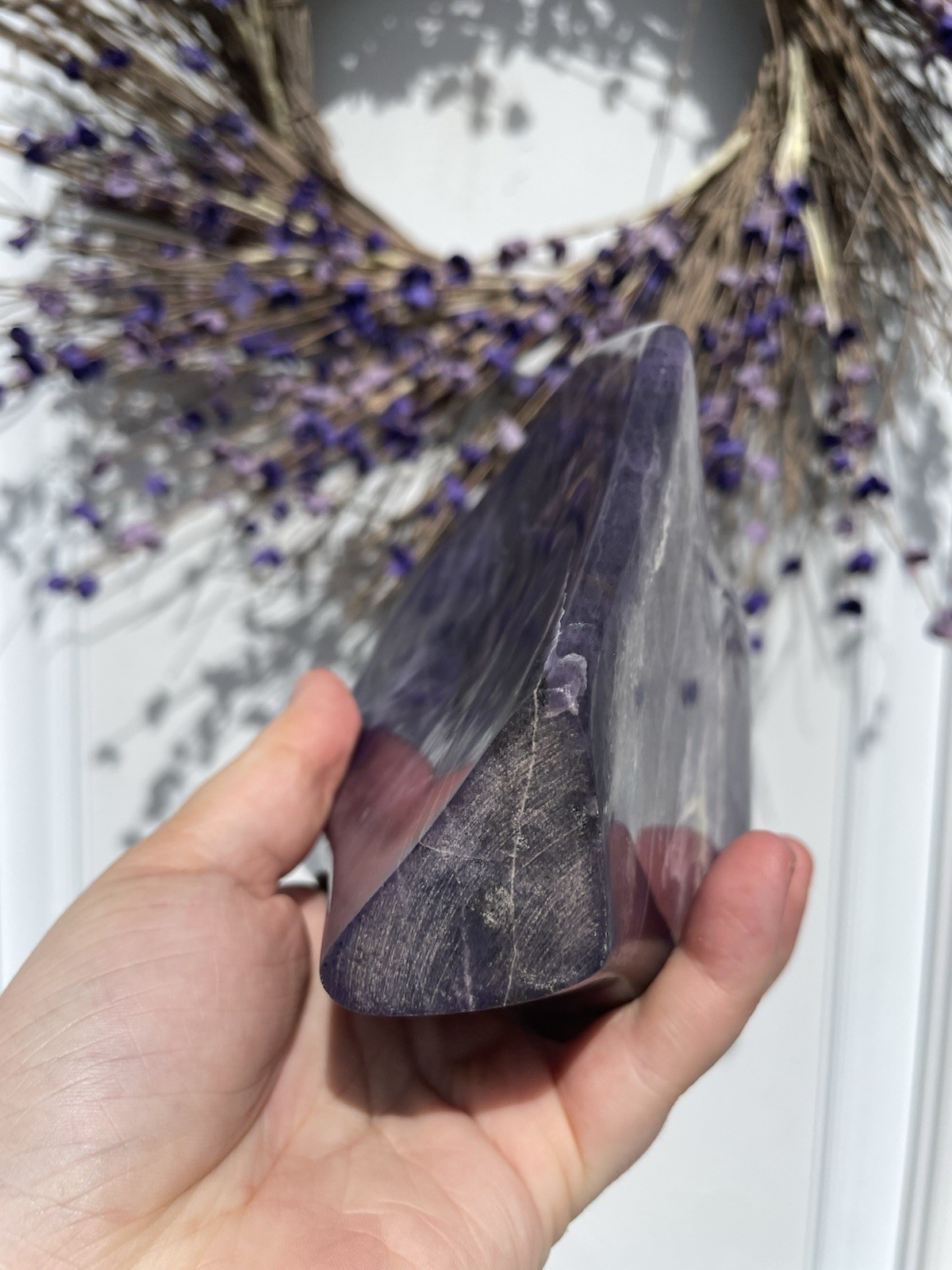 Deep Purple Morado Opal, hand carved and polished, 1806g, 3.98lbs, violet flame