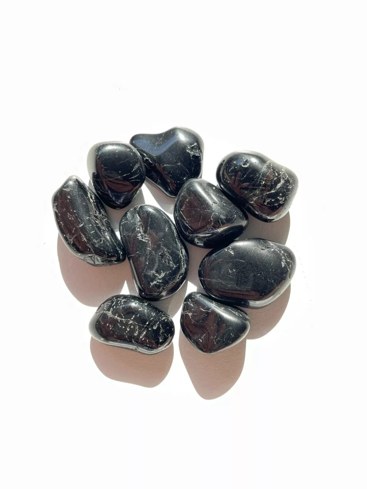 2025NEWFIND 3pcs Large Tumbled Black Tourmaline 5cm Healing Home Decor Gift
