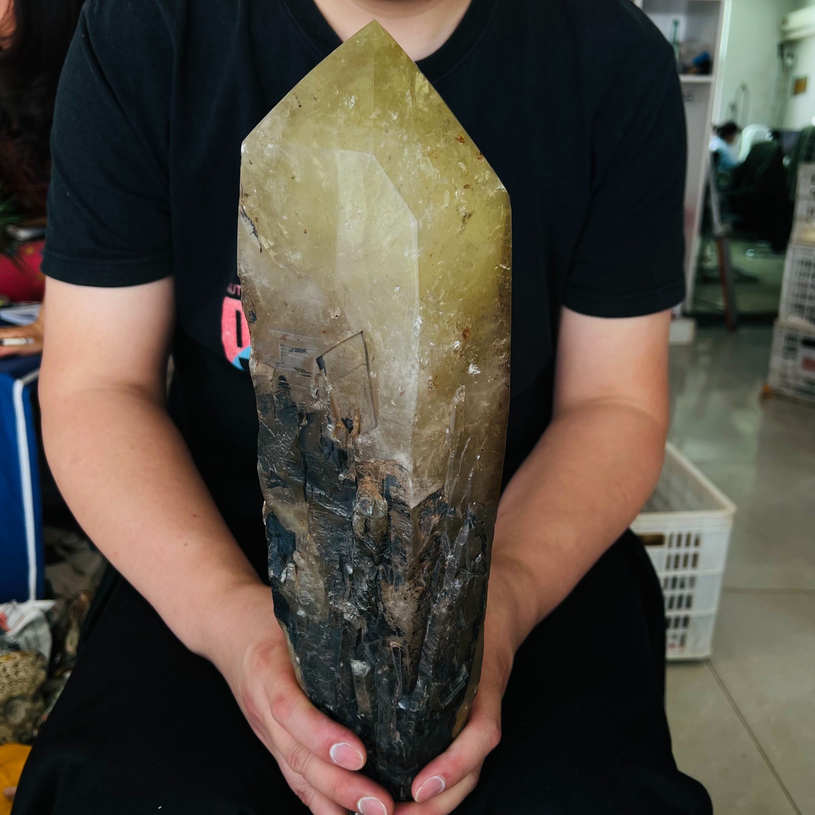 15.4LB Genuine Citrine Elestial Crystal – Untreated Raw Stone Healing Crystal