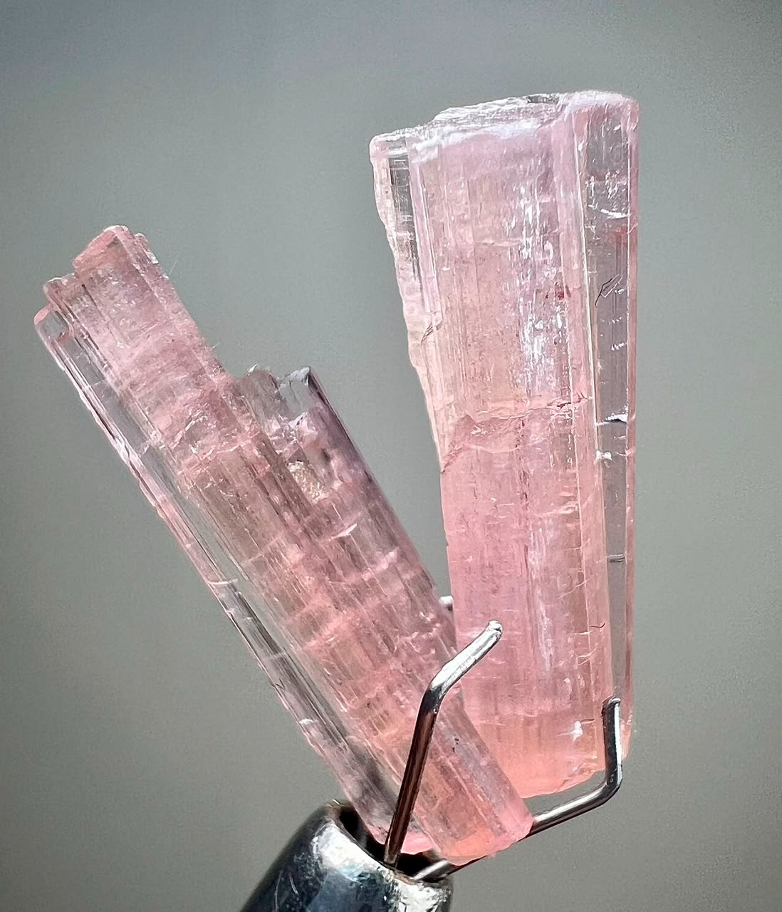 7 CT ,2 Pecies! Natural Pink Tourmaline Crystal From Paprok @Afghan