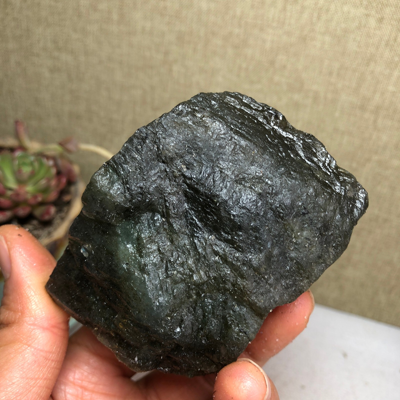 68mm Natural Labradorite Crystal gemstone rough original Specimen 239g A3459