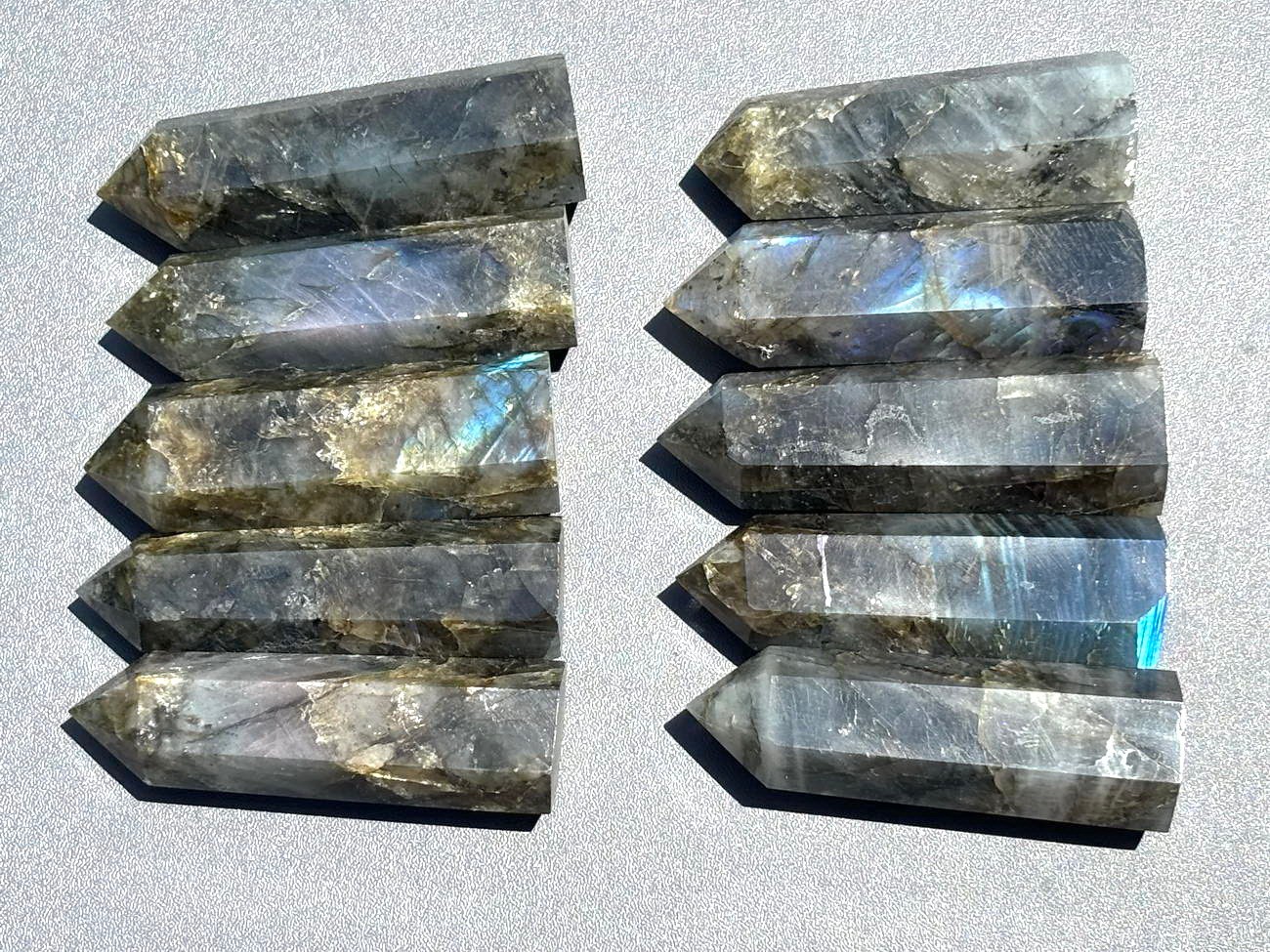 10pcs Lot 2” Labradorite Stone Point Obelisk Tower Crystal Wand 50-60mm