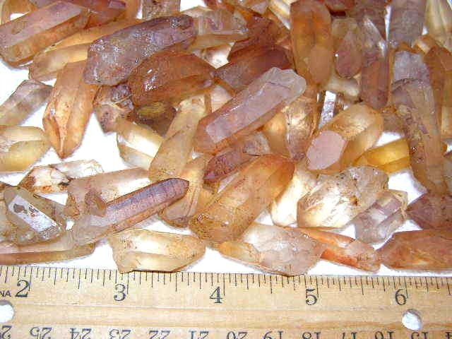 Tangerine Quartz crystal all natural mixed grade Brazil 1/4 pound 10-20 crystals
