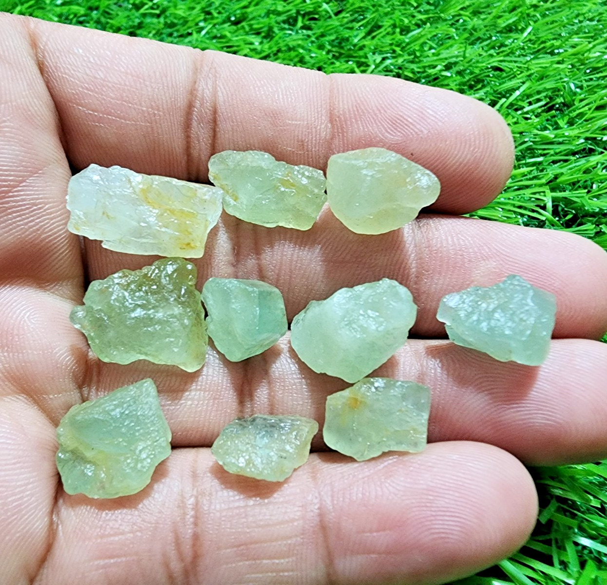 10 Pcs Gorgeous Blue Aquamarine Gemstone Rough Lot 10-19mm Aquamarine Raw Stones