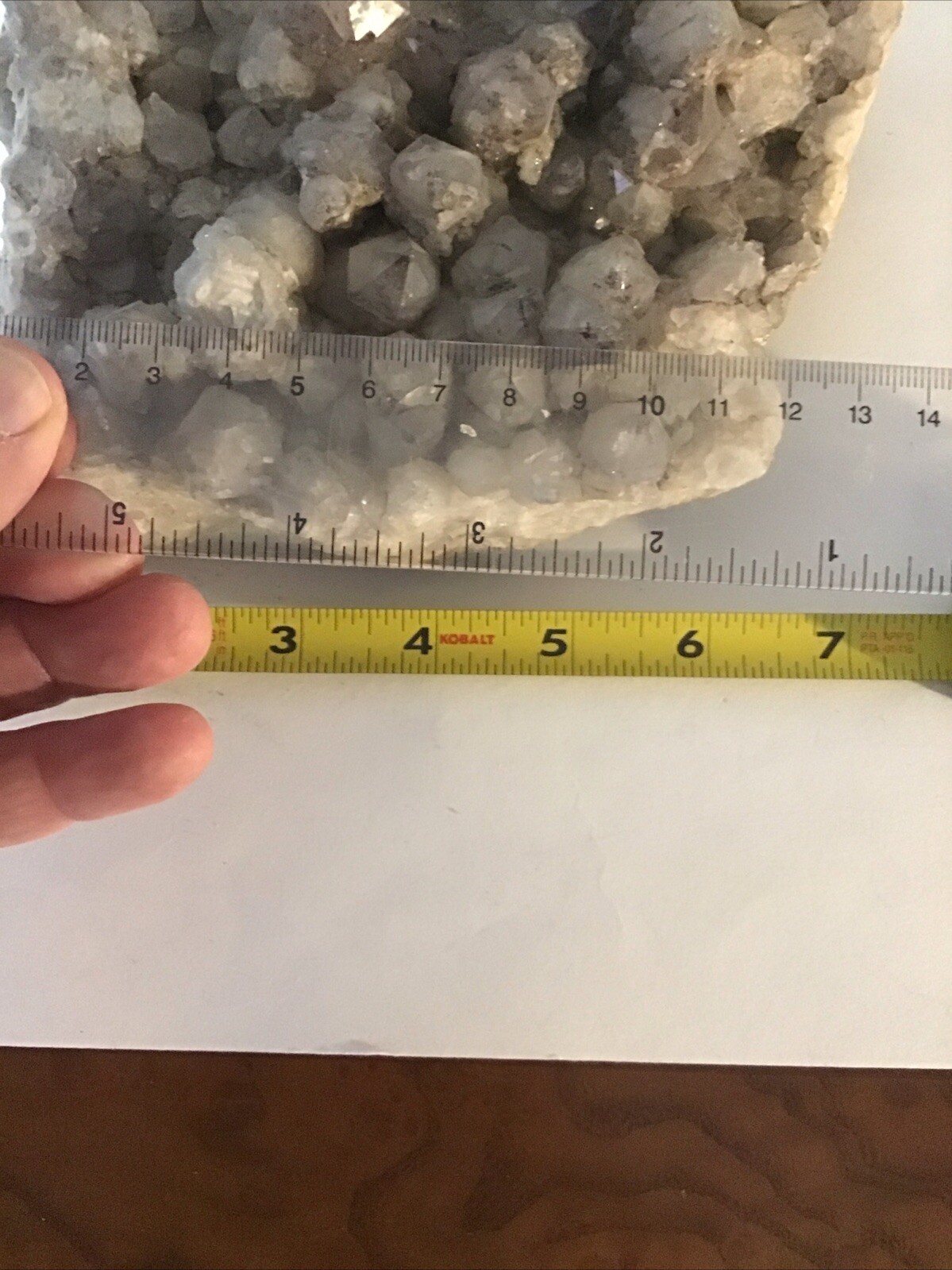 Large Geode Piece, Clear quartz,7x5x4 in, very large crystals