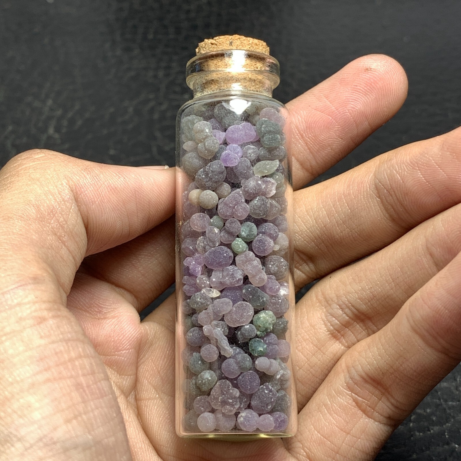 Starlight Purple Grape Agate Grain 37.7g with Tiny Glass Jar