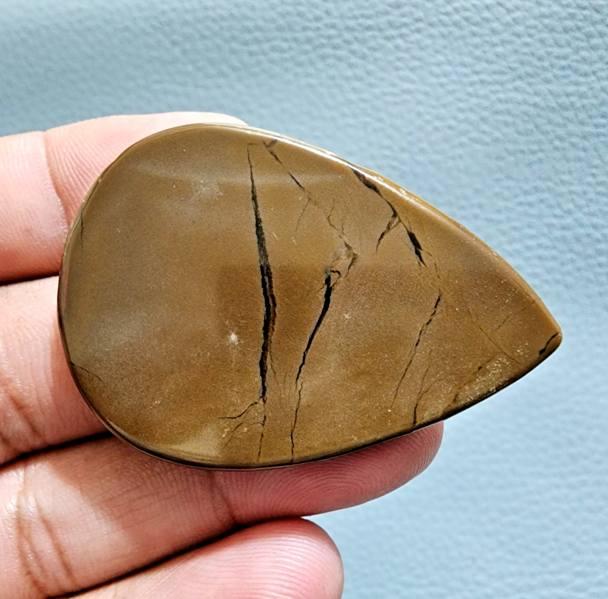 89 Crt Dragon Stone Coffee Color Septarian Crystal Pear Shape Gemstone Cabochon