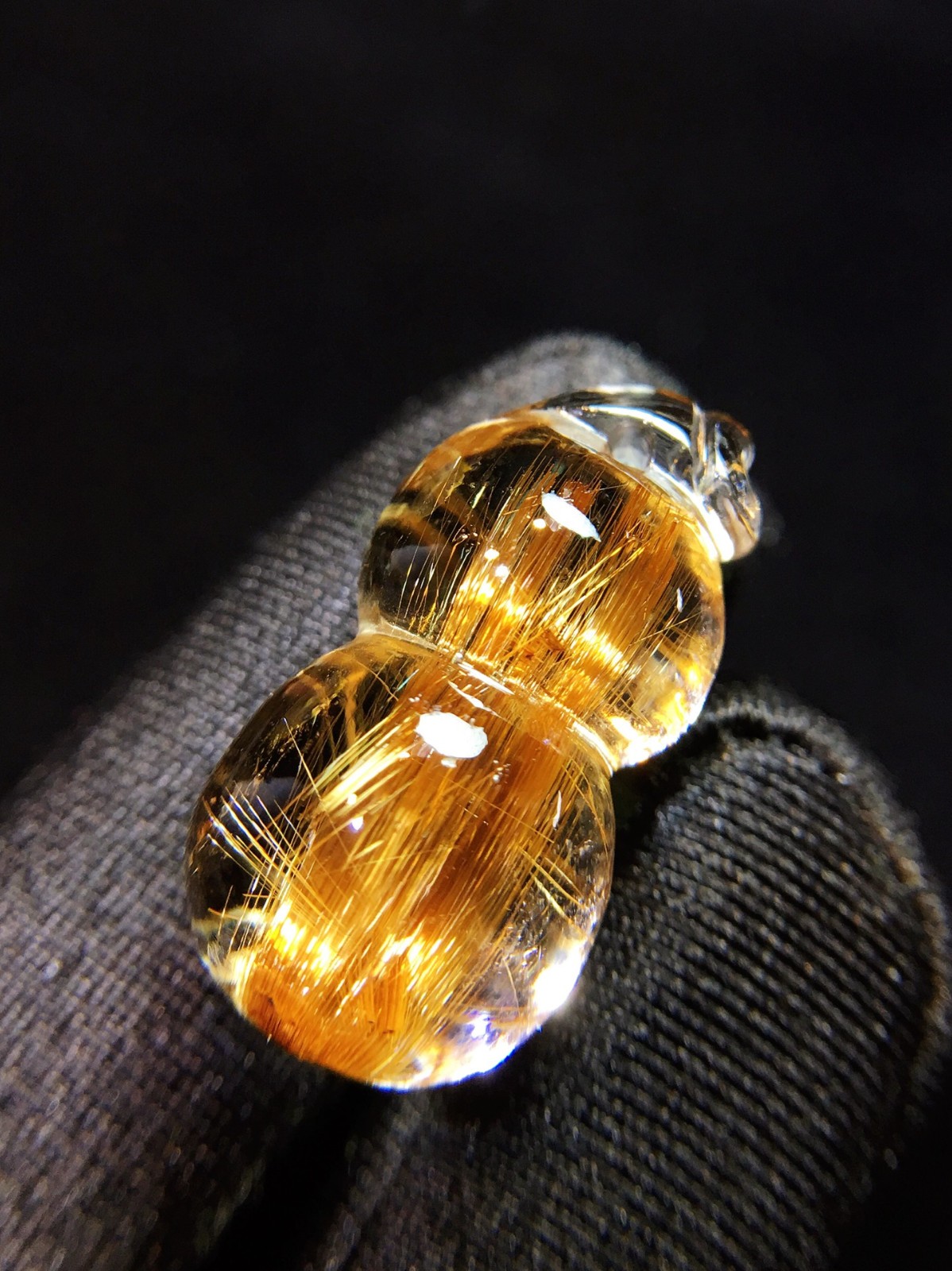 23.7*12.4*11mm A++ Natural Gold Rutilated Quartz Titanium Crystal Pendant4.5g