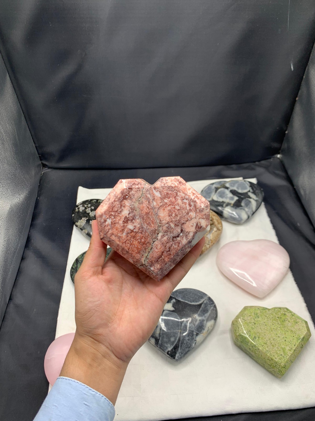 10.5KG Mixed Gemstone Hearts Bulk Lot Large Size Crystal Hearts Premium Quality