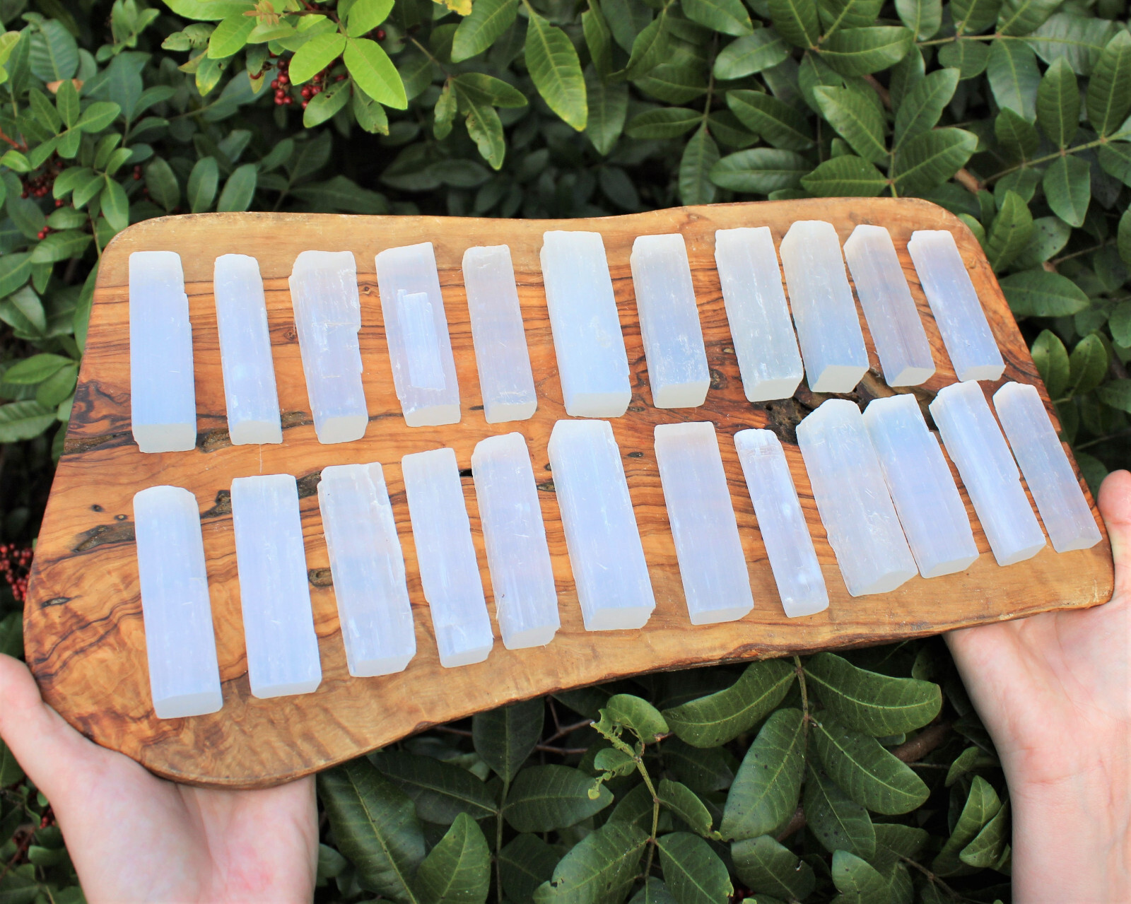 10 lb Bulk Wholesale Lot 2.5″ – 3″ Selenite Logs Crystal Stick Wand Blade