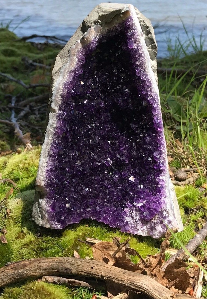 Amethyst Druze Crystal Cluster With Cut Base ~ EXTRA LARGE Size Specimen ~ 2 Lbs