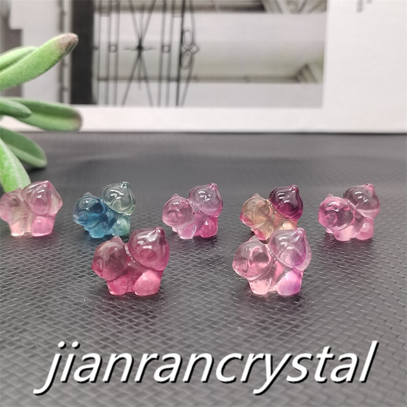 5pcs Natural Fluorite skull Carved Mini Quartz Crystals Skull Healing