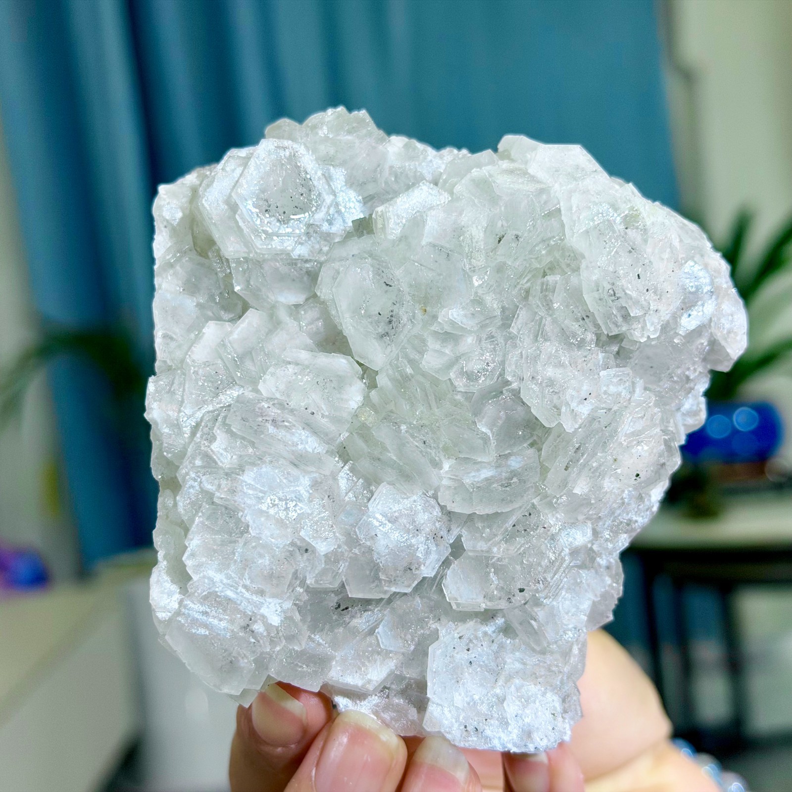 493G Natural String of Copper Coins Calcite/Fluorescent Glow Under UV Light