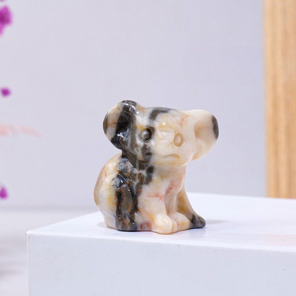 Natural Mixed Crystal Koala Statue Carving Reiki Healing stone Decor Gift random