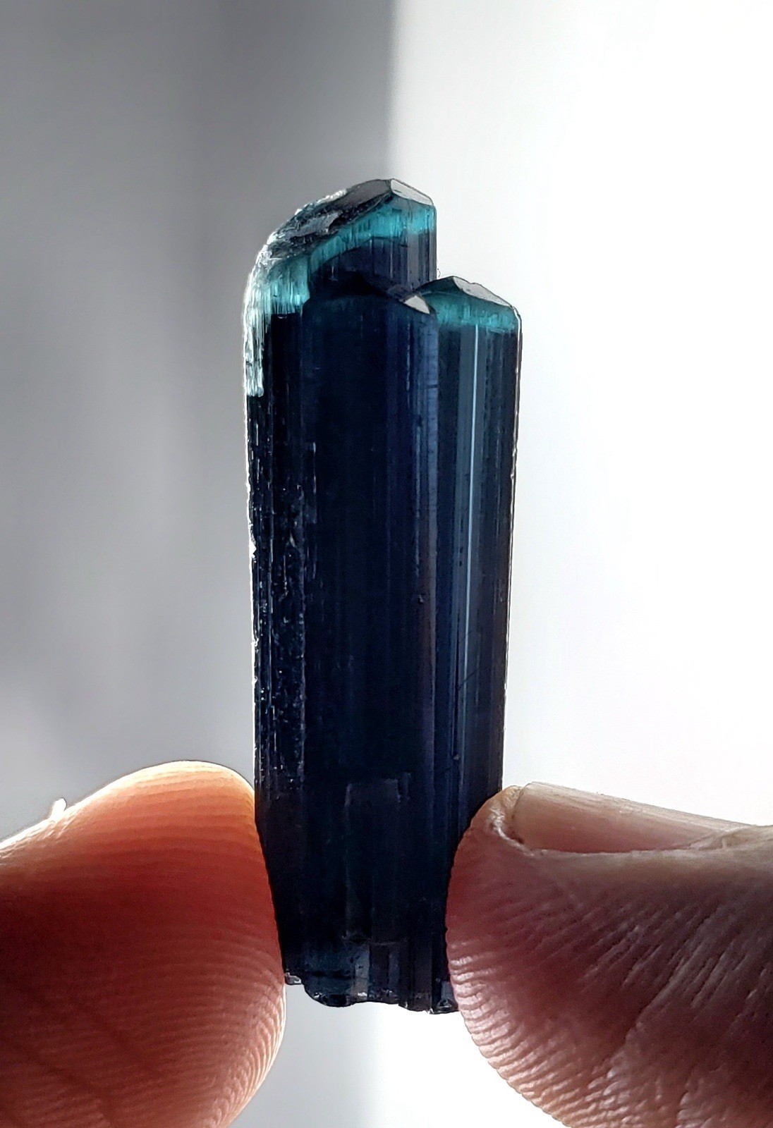 Dark Blue Indicolite Tourmaline Crystal From Afghanistan Peech Mine 29.9 Carats