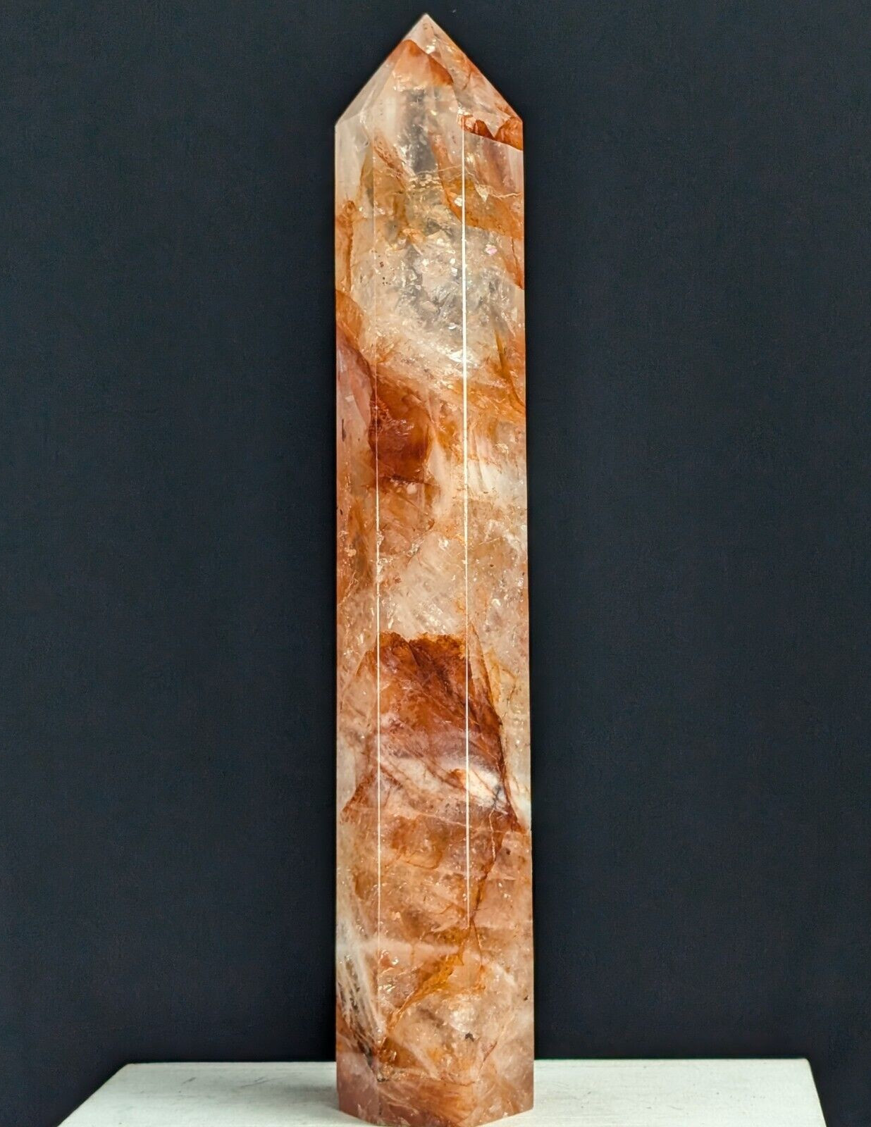 Red Fire Quartz Tower Crystal Gemstone Large Big Tall Huge Point Chakra Reiki