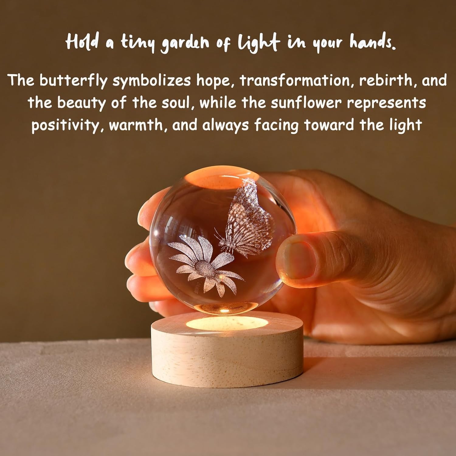 Energy Efficient 3D Butterfly Crystal Ball for Girlfriend or Mother’s Day