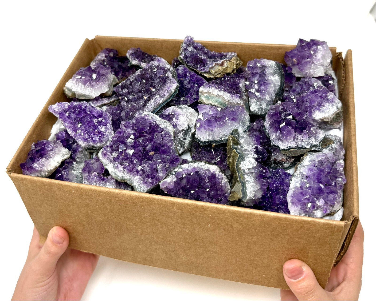 Wholesale Amethyst Cluster Box: A Grade Premium Quality Bulk Amethyst Geodes Box