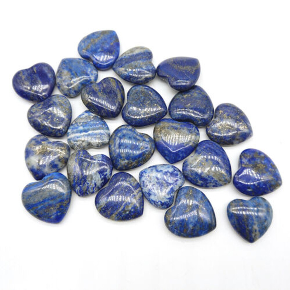 20PCS 20mm Natural Crystal Quartz Carved Heart shaped Healing Love Gemstone ##