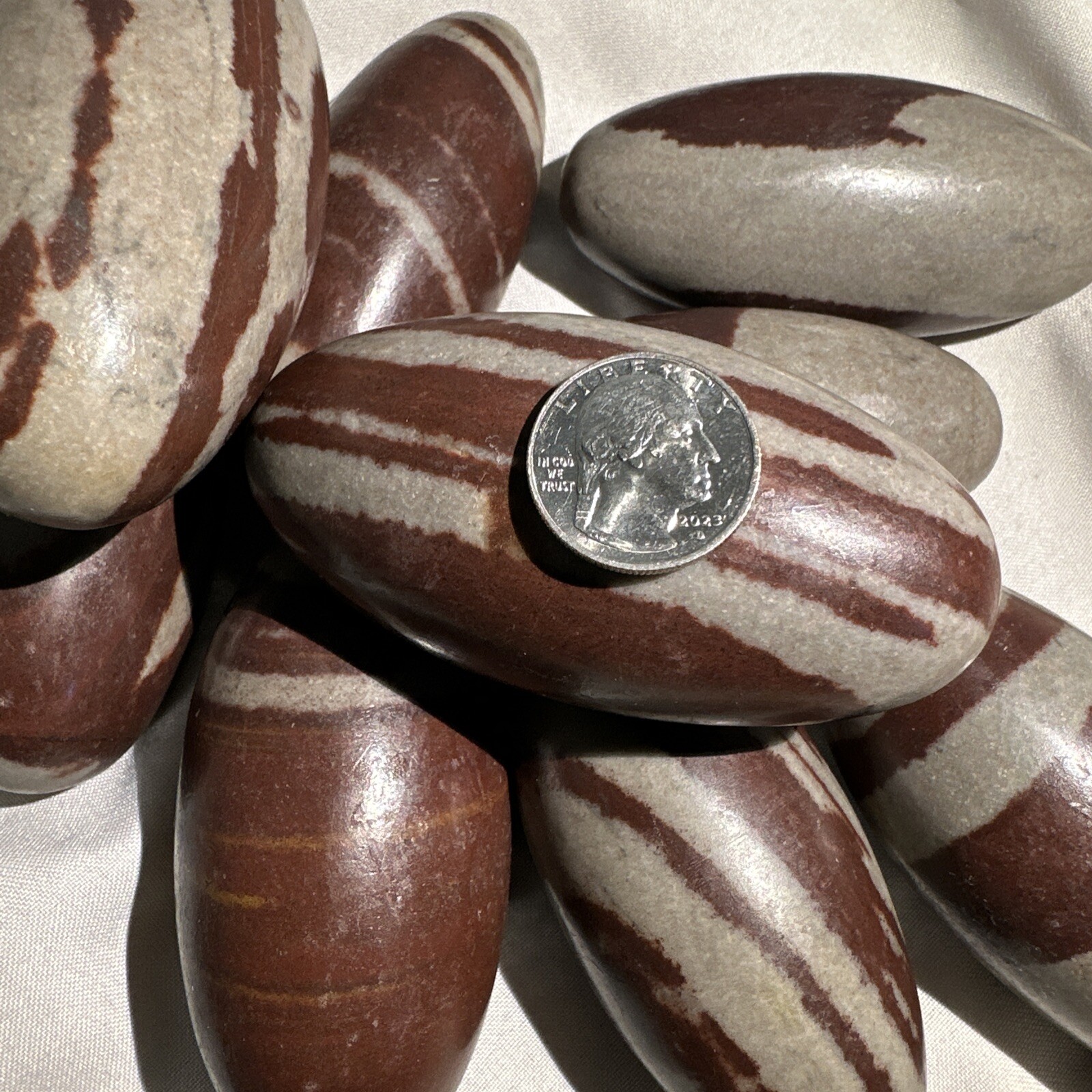 4 Inch Shiva Lingam stone from India -Narmada River -Palm size Shivalingam -1 pc