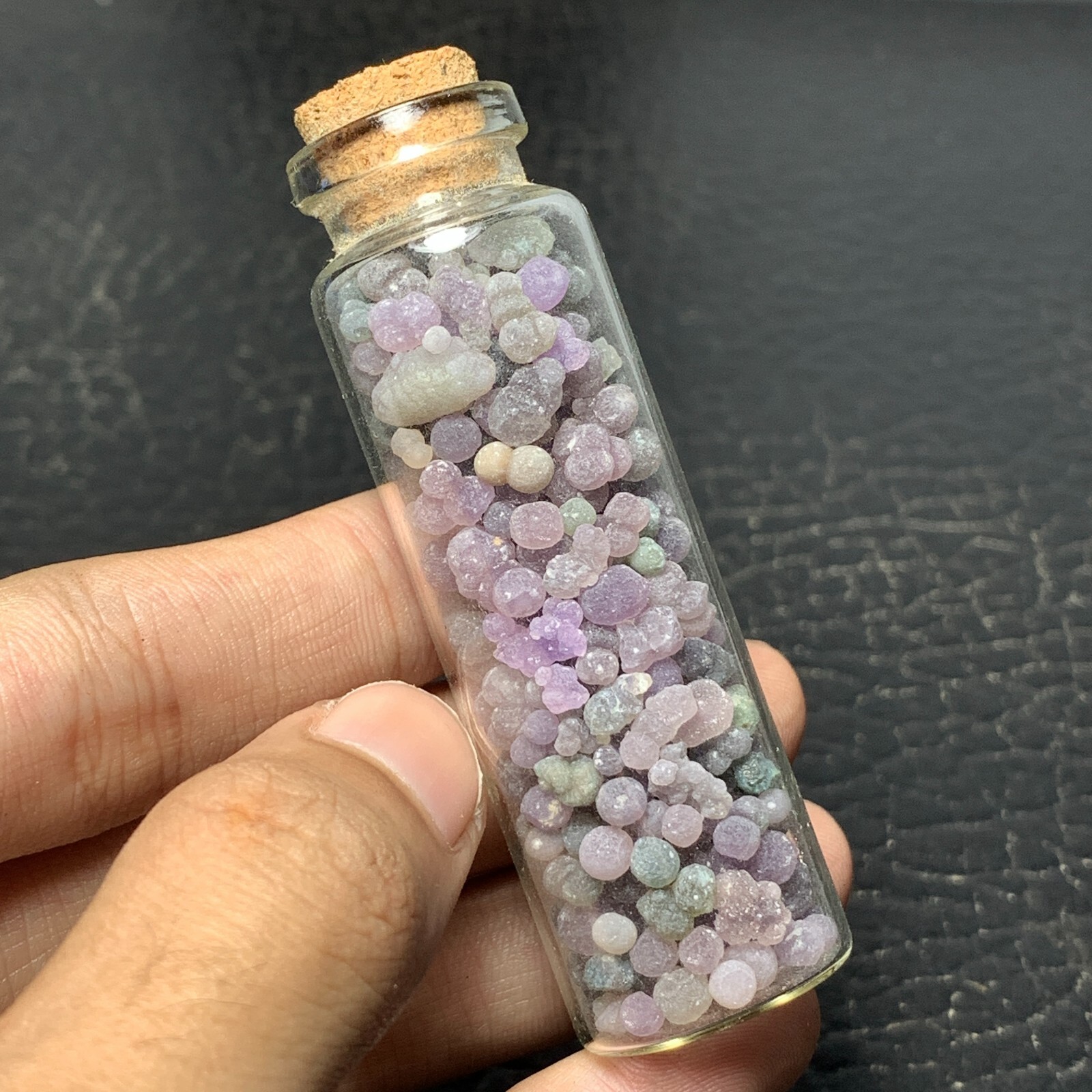 Starlight Purple Grape Agate Grain 37.7g with Tiny Glass Jar
