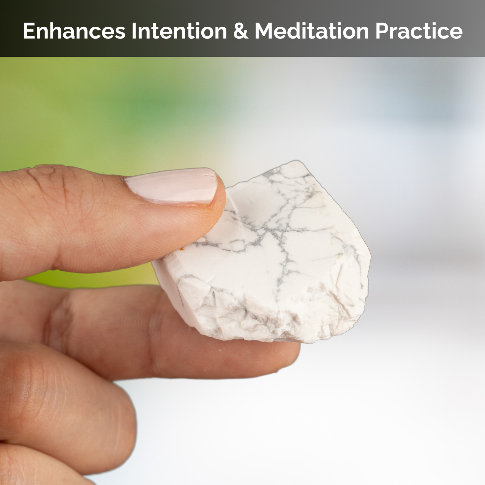 White Howlite Raw Crystal Stone – Healing Crystals and Stones for Meditation, Re